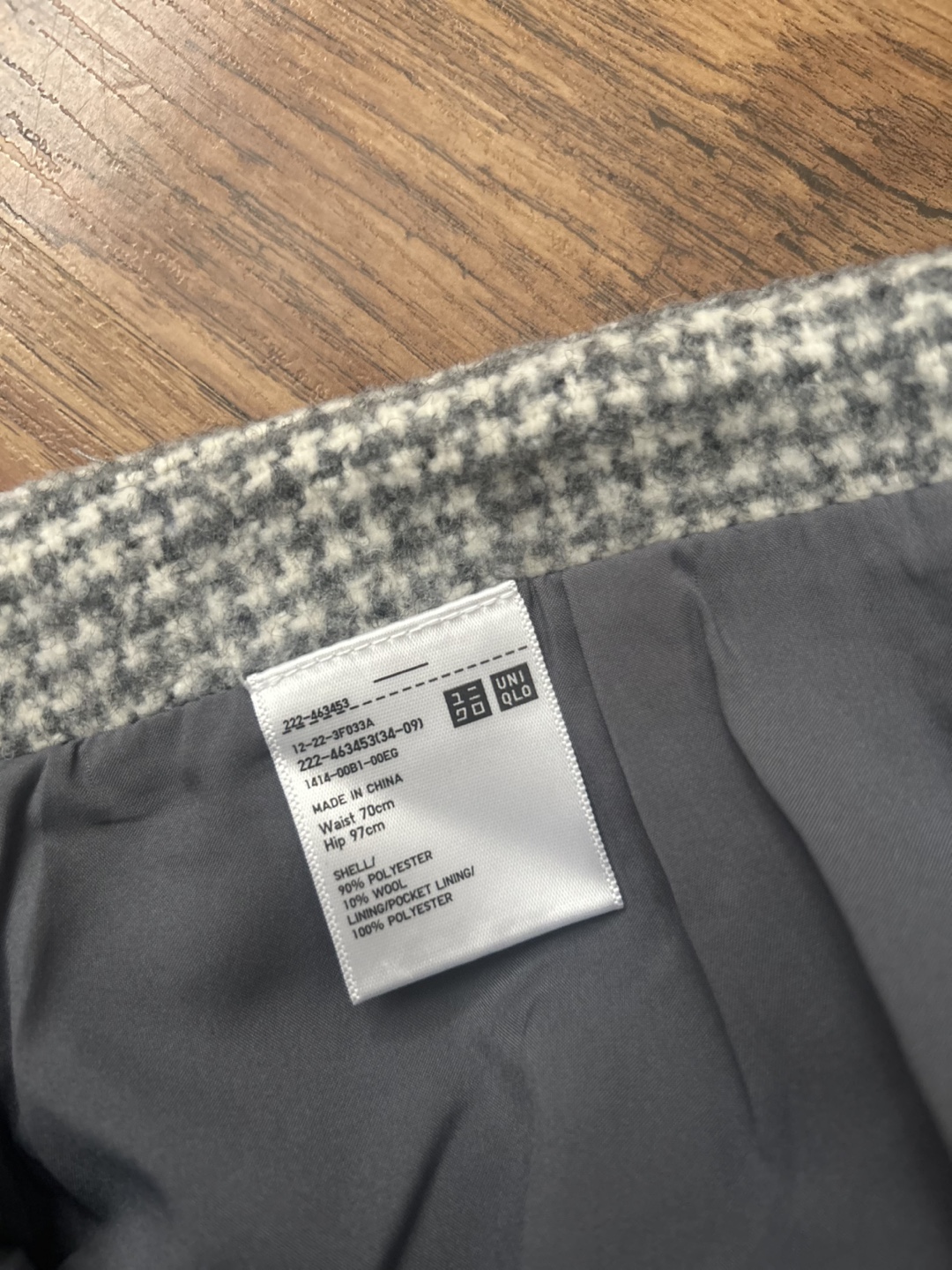 UNIQLO Grey Houndstooth Mini Skirt - photo 3
