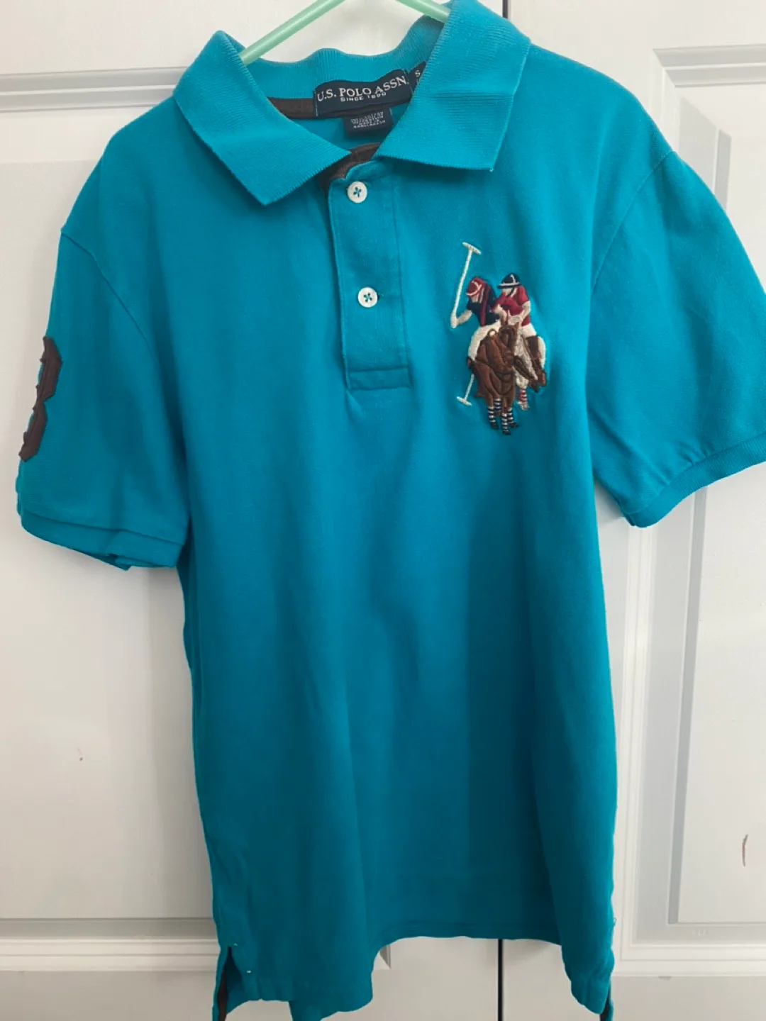 U.S. Polo Assn. Boys' Size Small Teal Polo Shirt thumbnail