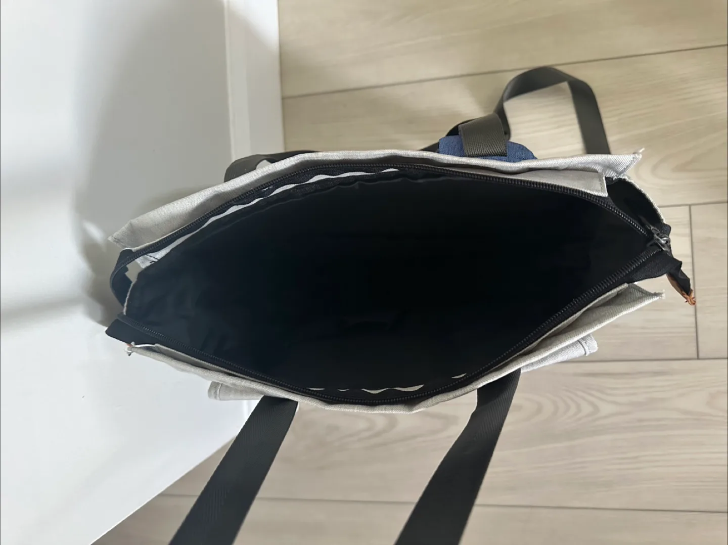 Grey and Blue Backpack/ Tote bag image indicator(3)