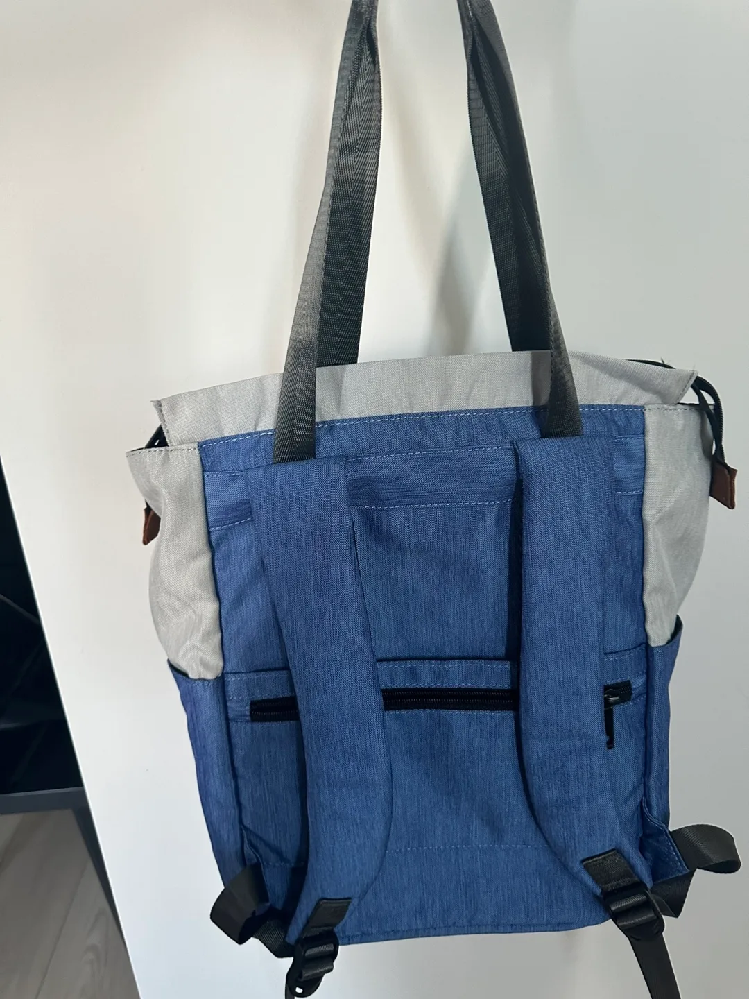 Grey and Blue Backpack/ Tote bag image indicator(2)
