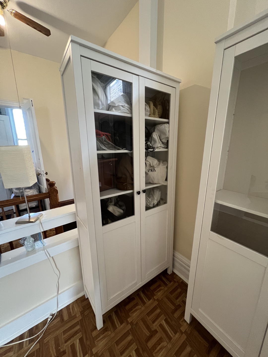 White Wooden Cabinet with Glass Doors (IKEA Hemnes) - photo 2