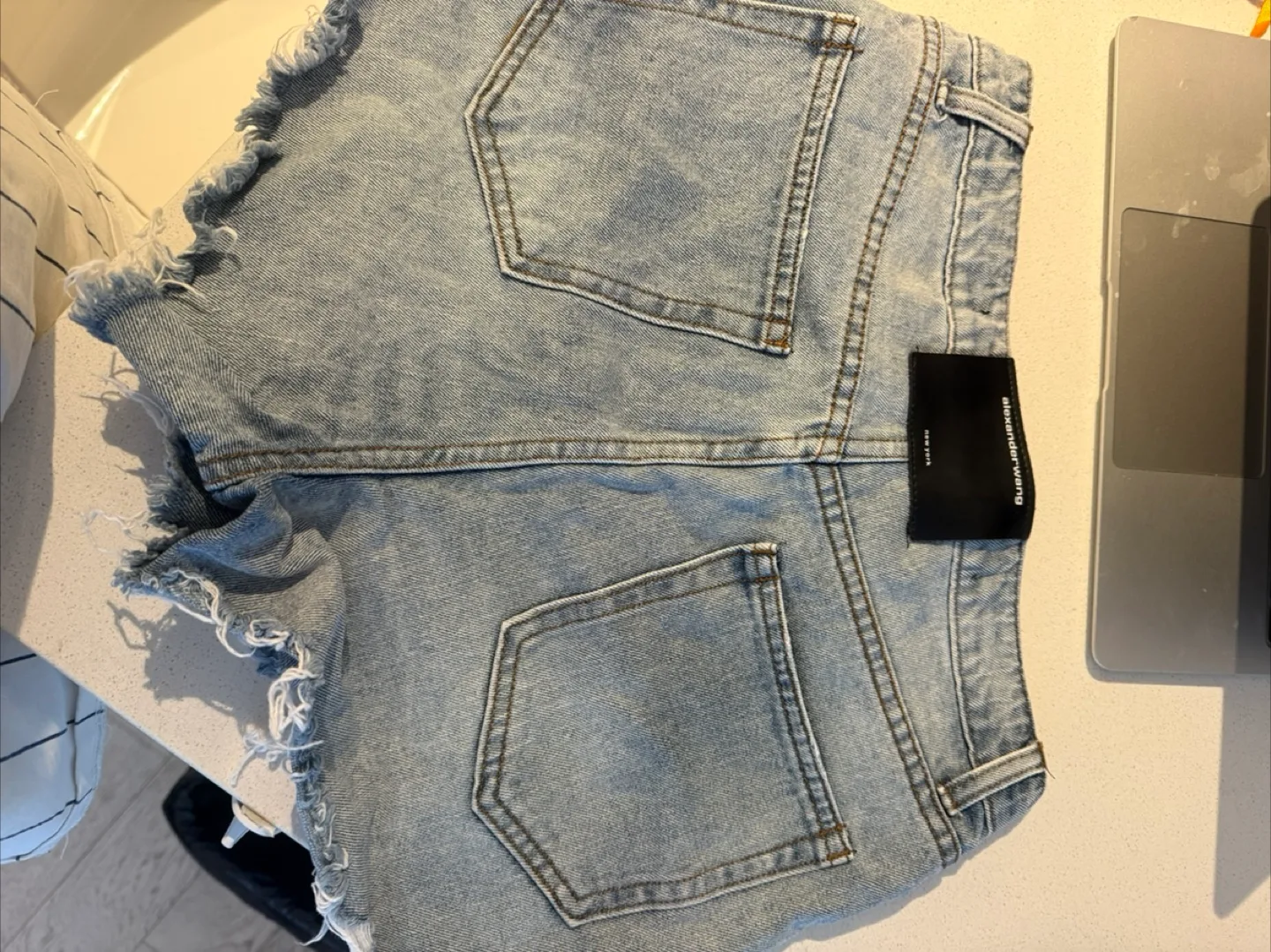 Alexander Wang Distressed Denim Shorts thumbnail