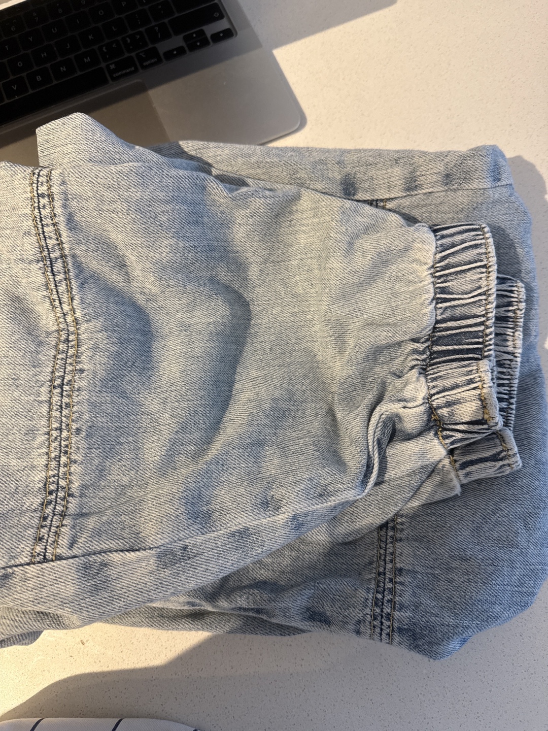 ZARA Light Wash Denim Cargo Pants - photo 2