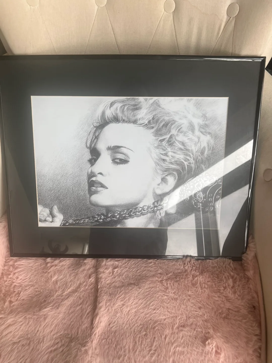 Framed Madonna Pencil Sketch Print image indicator(3)