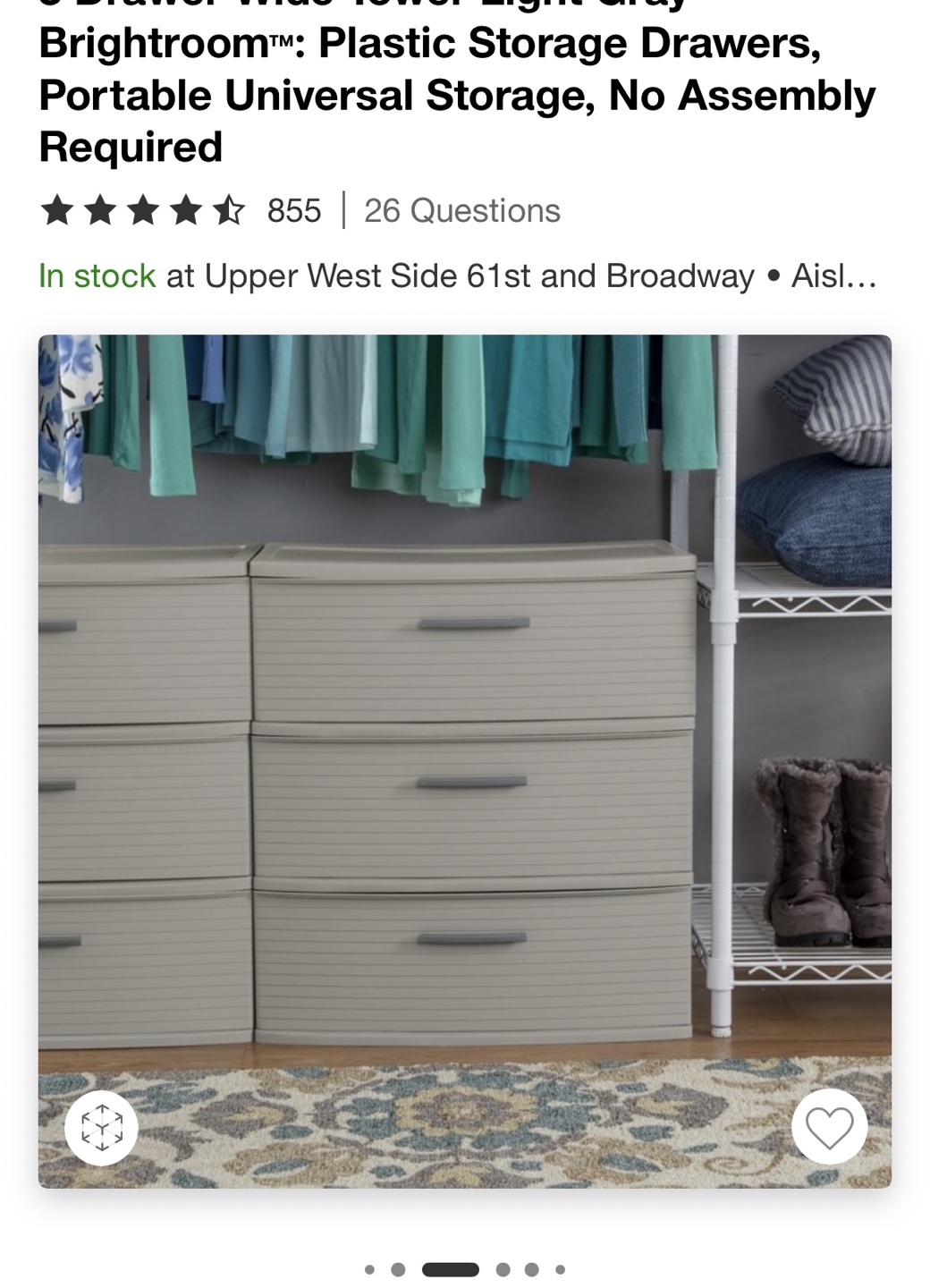 3-Drawer Wide Tower Plastic Storage Drawers - photo 2
