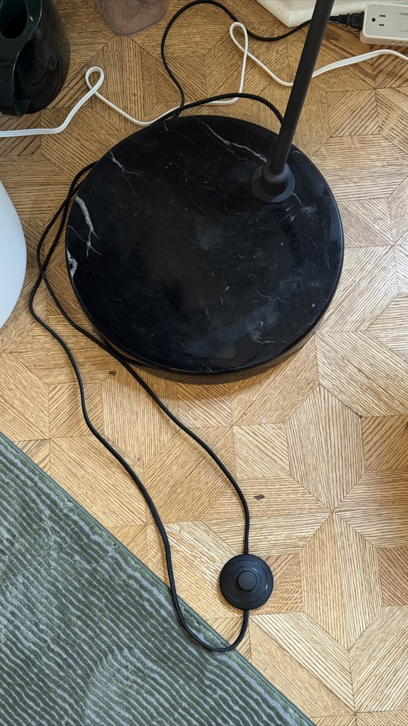 Article heron Modern Black Arc Floor Lamp with Marble Base - photo 3