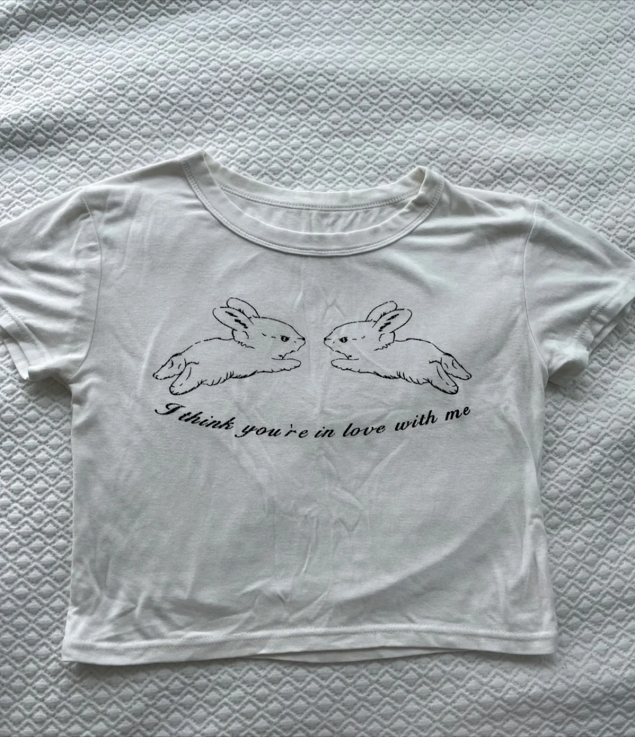 Adorable Bunny Graphic Crop Top thumbnail
