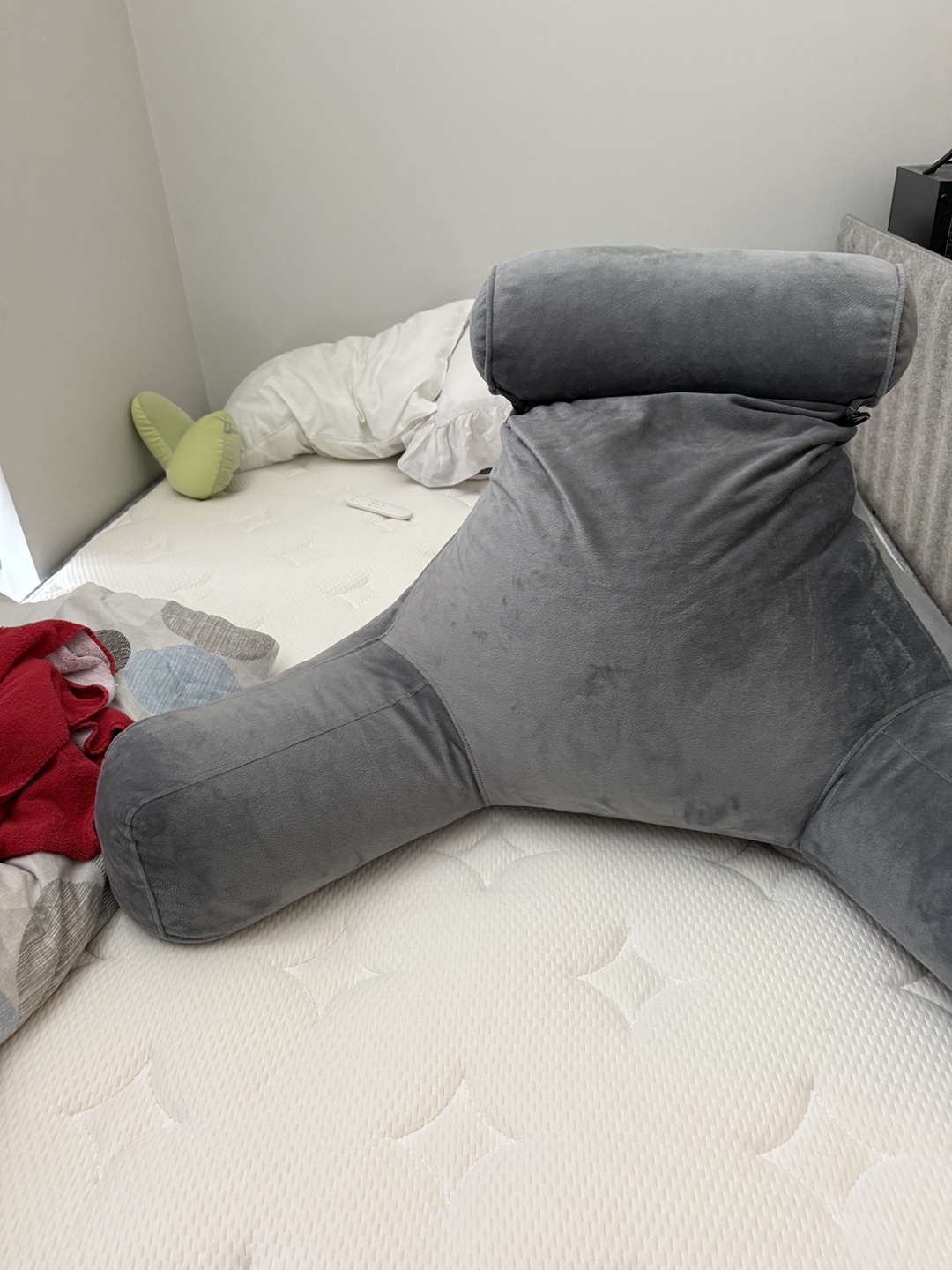 Grey Bed Wedge Pillow