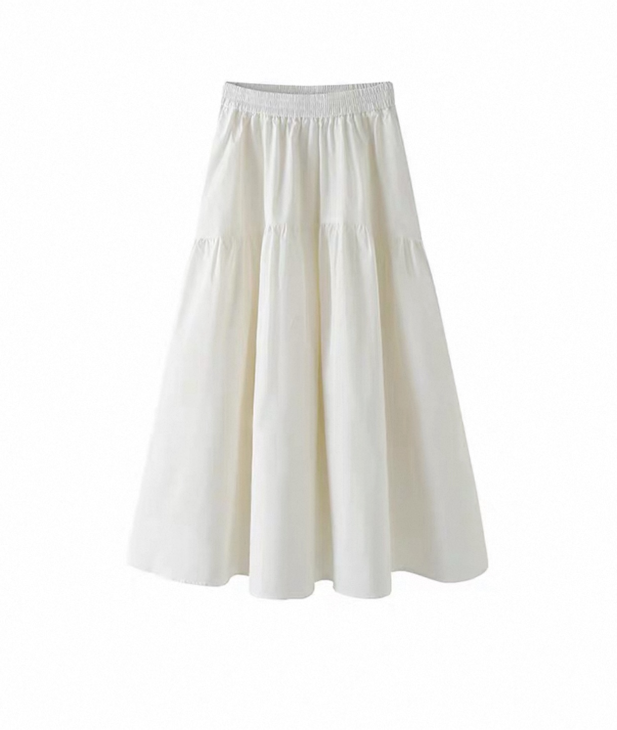 UR Tiered midi skirt, off-white, cotton - photo 2