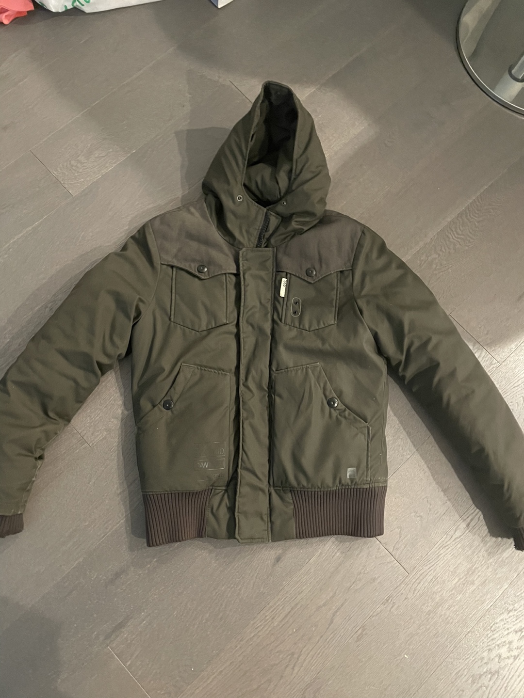 G-Star Raw Men's Green Hooded Puffer Jacket