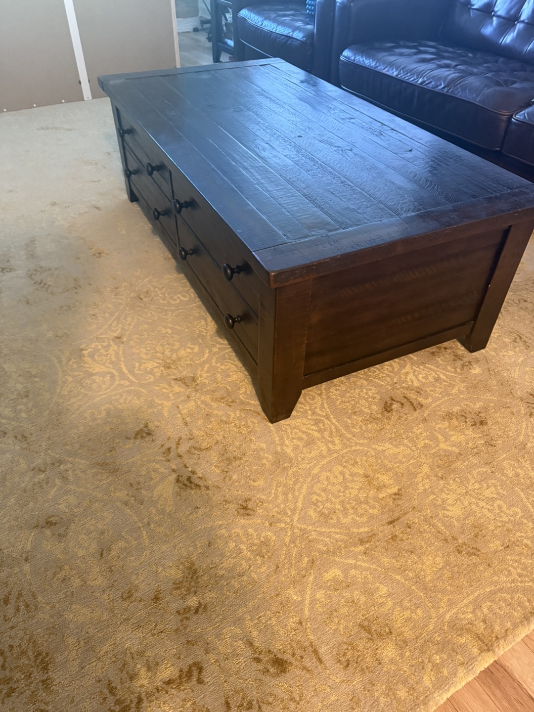Farmhouse Style Coffee Table with Storage - photo 2