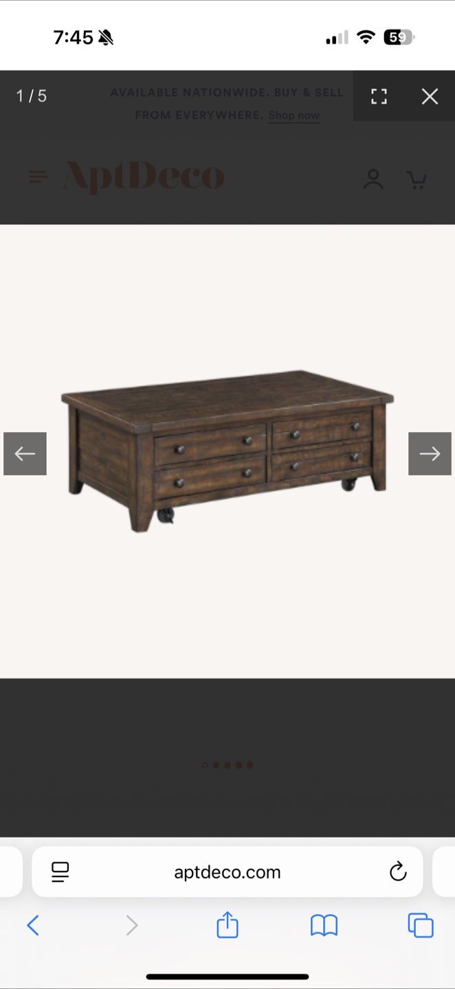 Farmhouse Style Coffee Table with Storage