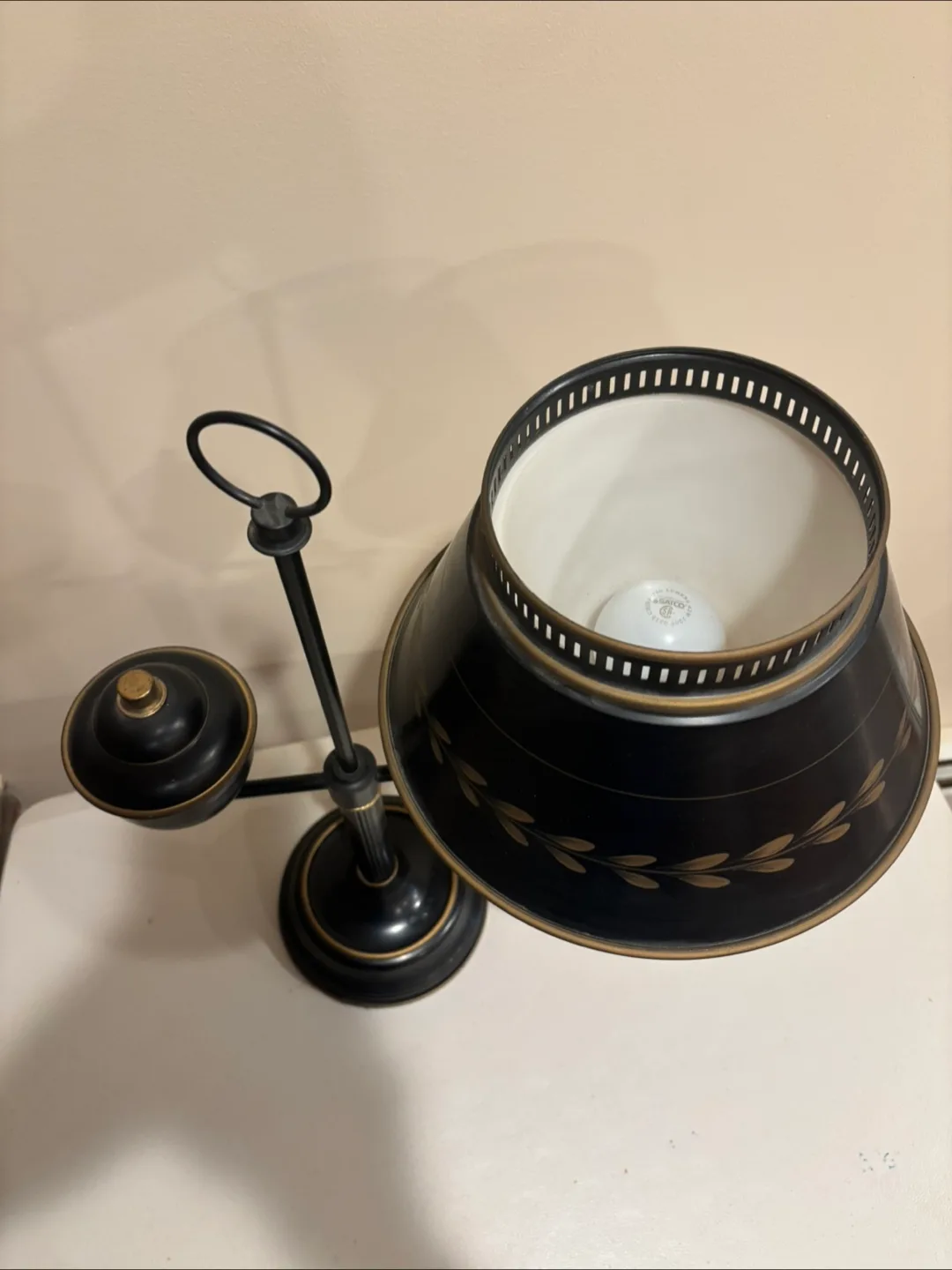 Vintage Black Swing Arm Desk Lamp with Gold Accents image indicator(4)