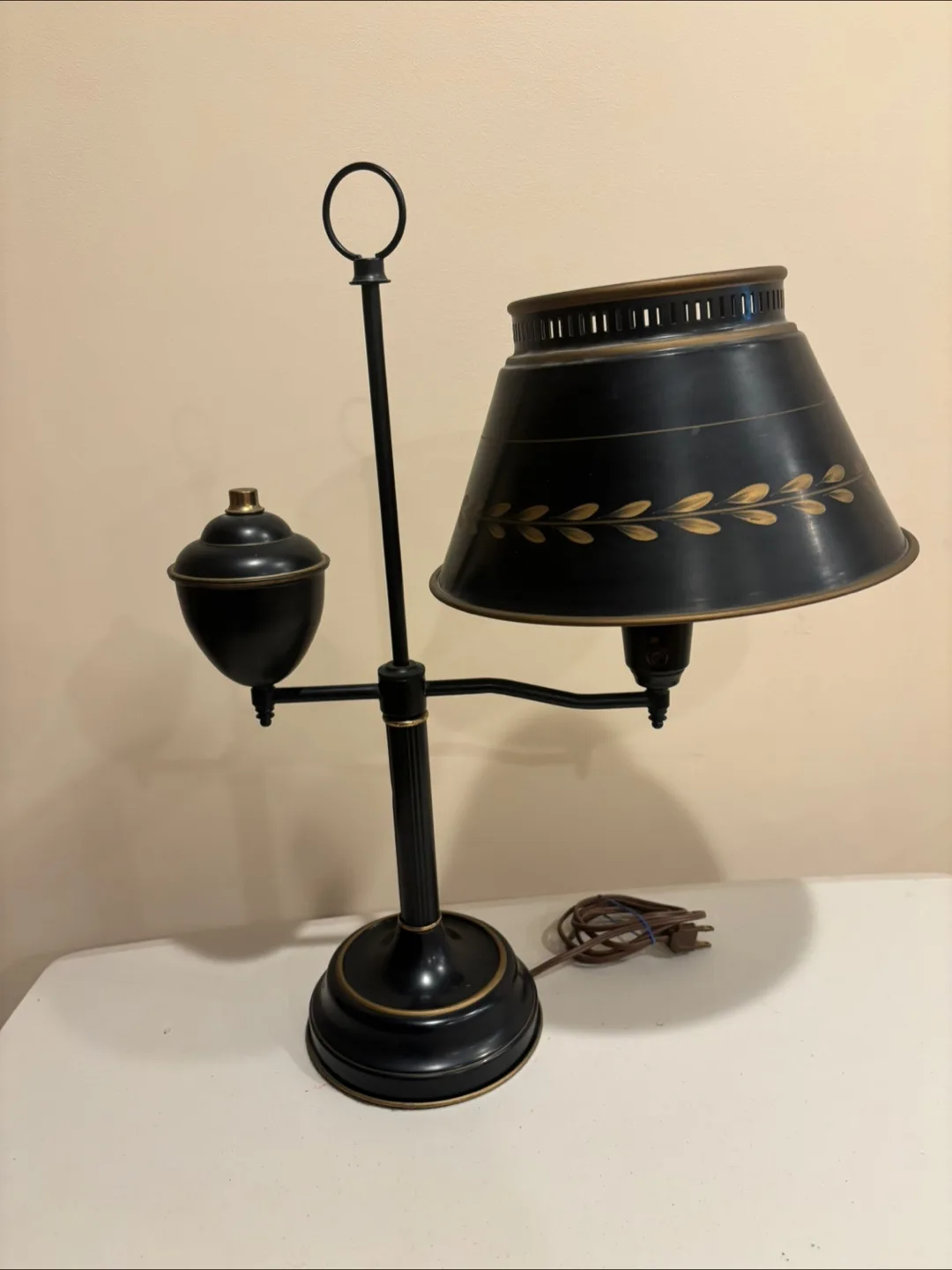 Vintage Black Swing Arm Desk Lamp with Gold Accents image indicator(2)