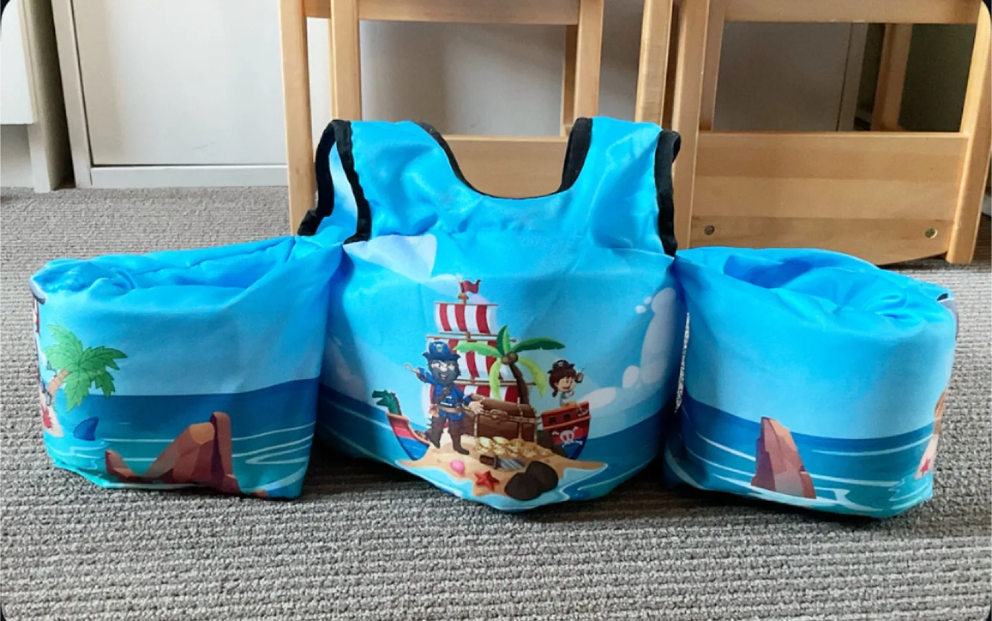 JURMICKEY Kids' Pirate Swim Vest - Size 2-5 Years thumbnail