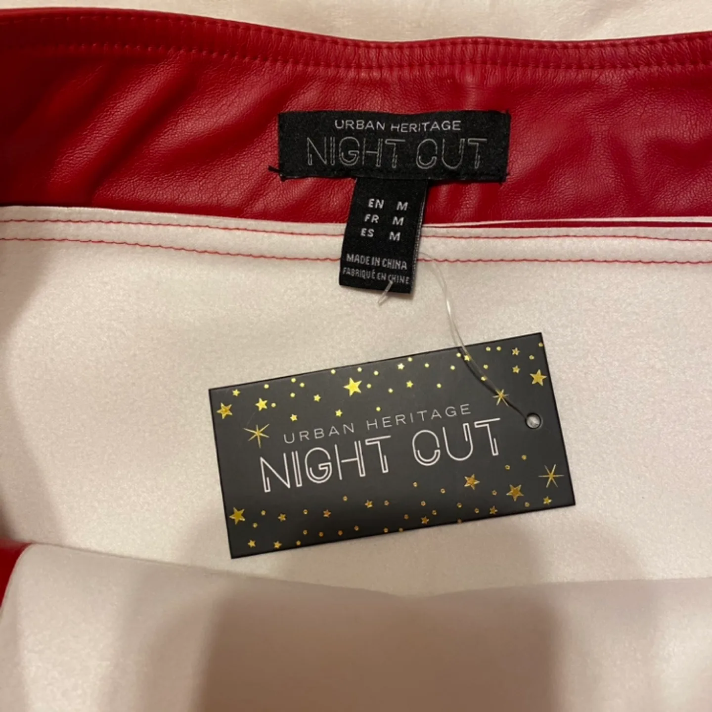 (With tags) Red Faux Leather Mini Skirt image indicator(4)