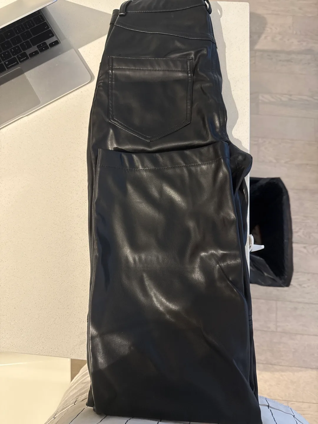 Black Faux Leather Pants thumbnail