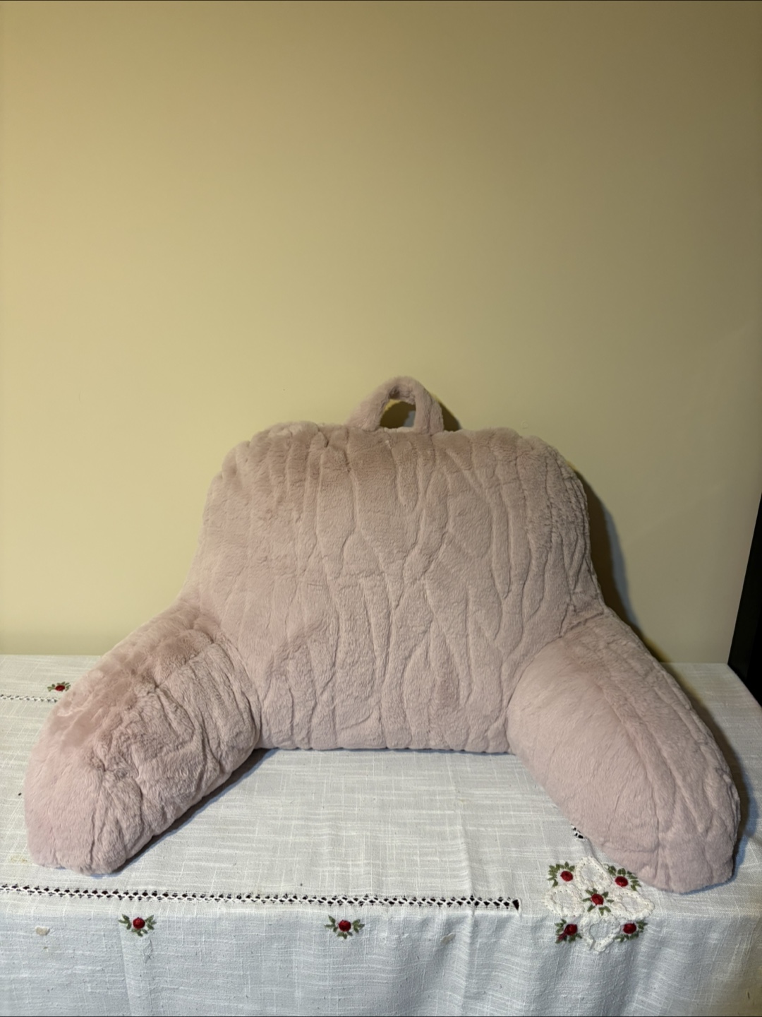 Plush Pink Bed Rest Pillow