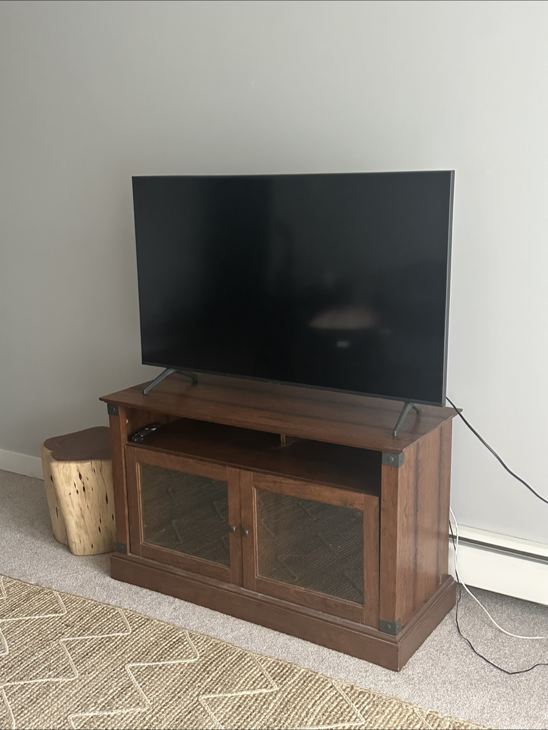 Dark Brown Wood TV Stand & End Table Set