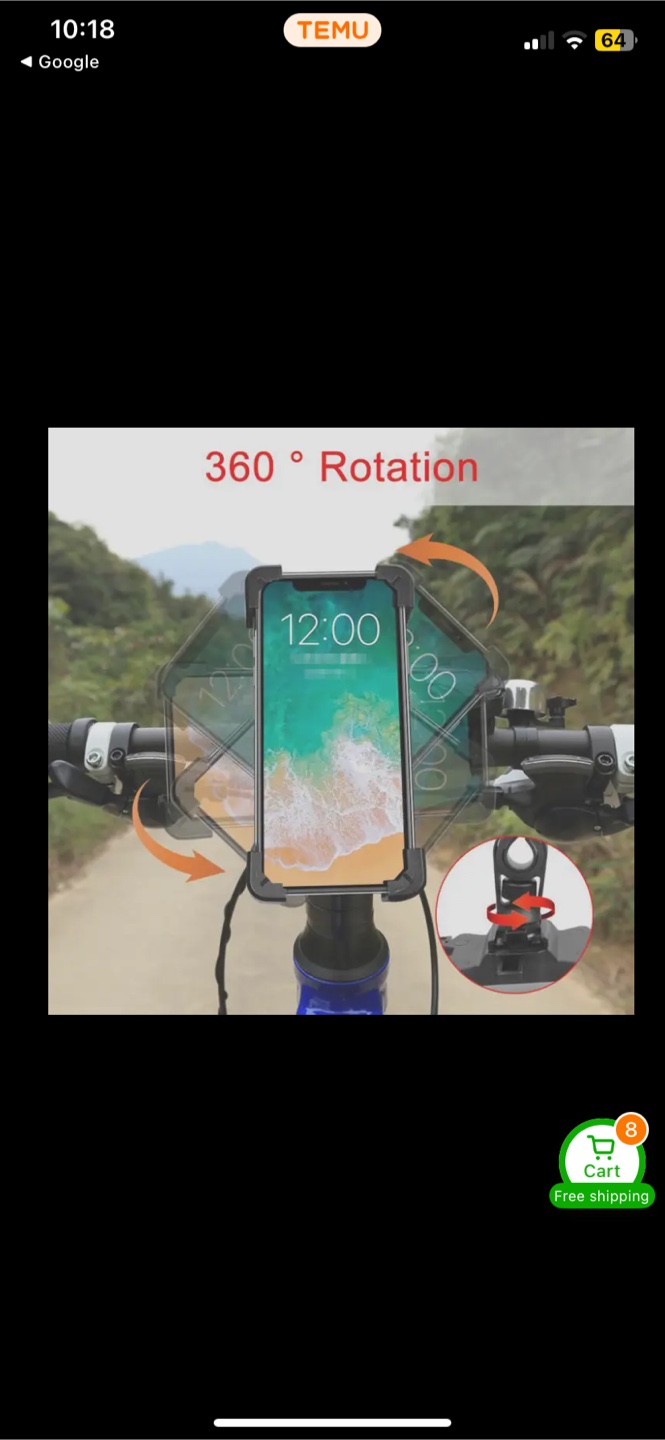 360° Rotating Bicycle Phone Mount/E scooter - photo 2