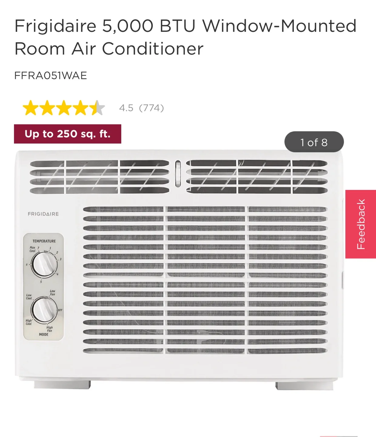 Frigidaire 5000 BTU Window Air Conditioner thumbnail