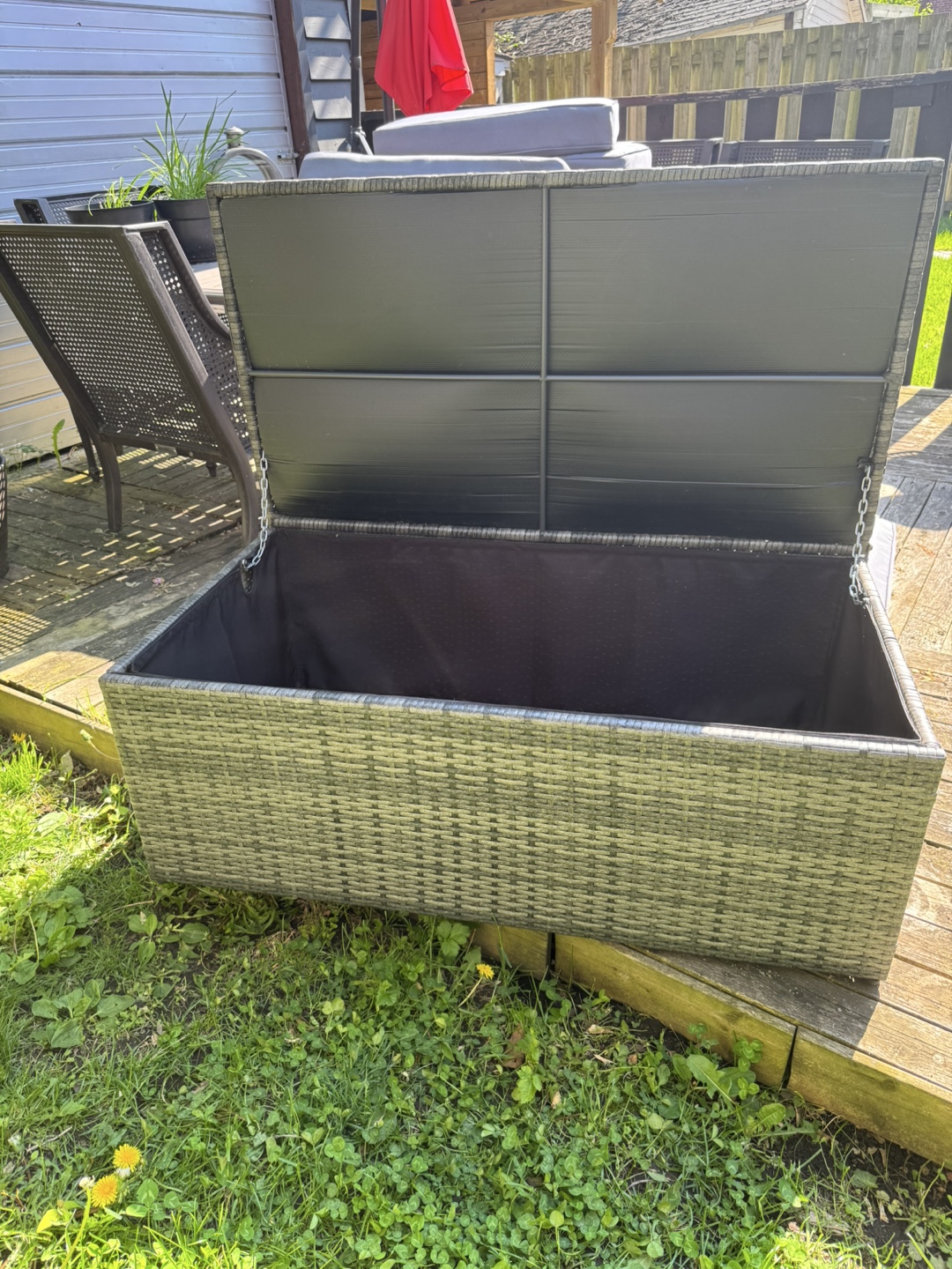 Outdoor Wicker Patio Conversation Set with Storage - photo 5