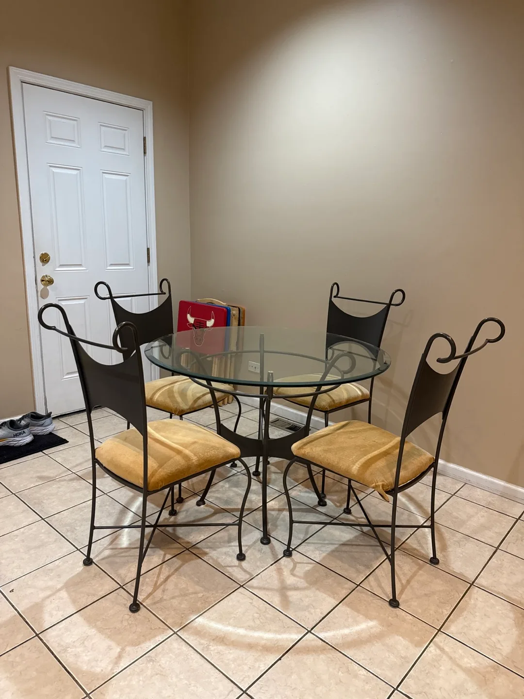 Glass Top Dining Table Set with 4 Chairs thumbnail