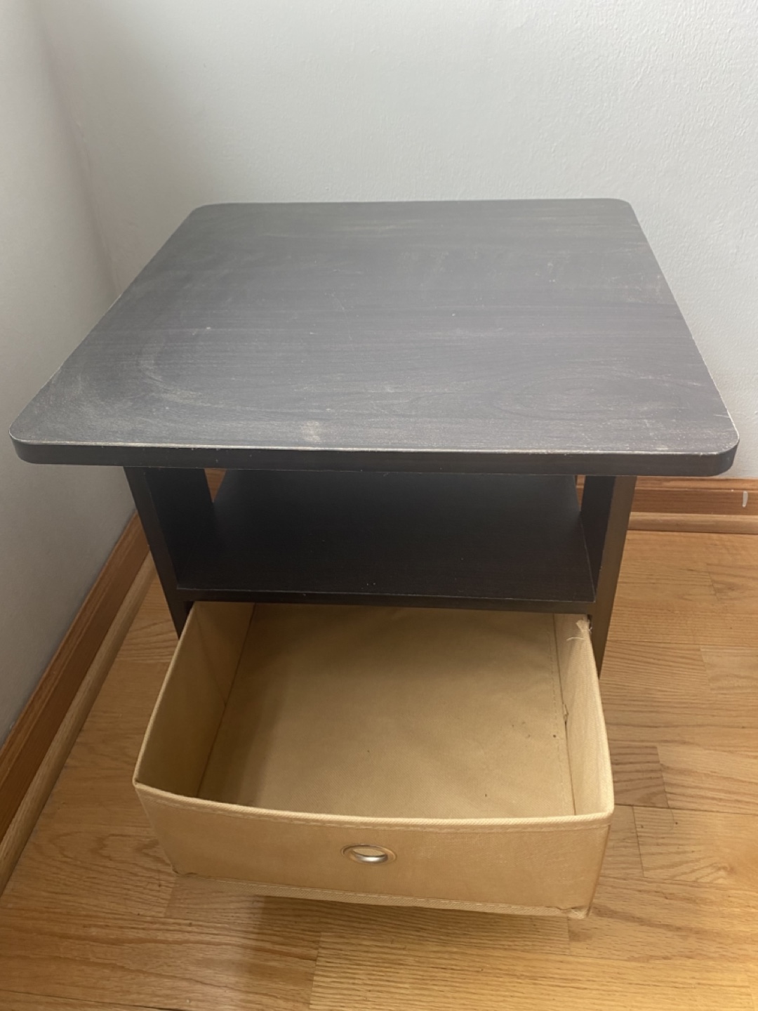 Dark Brown End Table with Drawer - photo 3