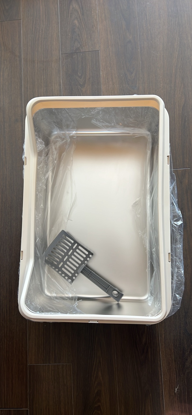 New XL Stainless Steel Cat Litter Box with Scoop - photo 2