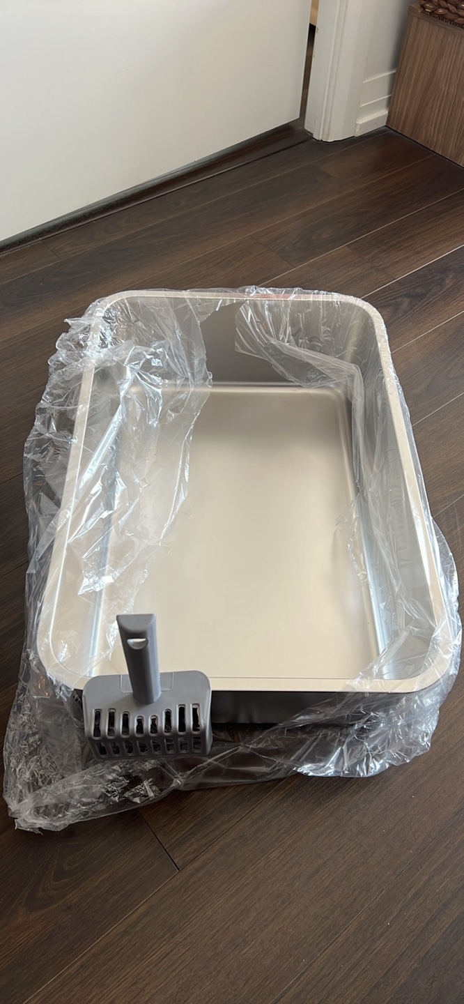 New XL Stainless Steel Cat Litter Box with Scoop