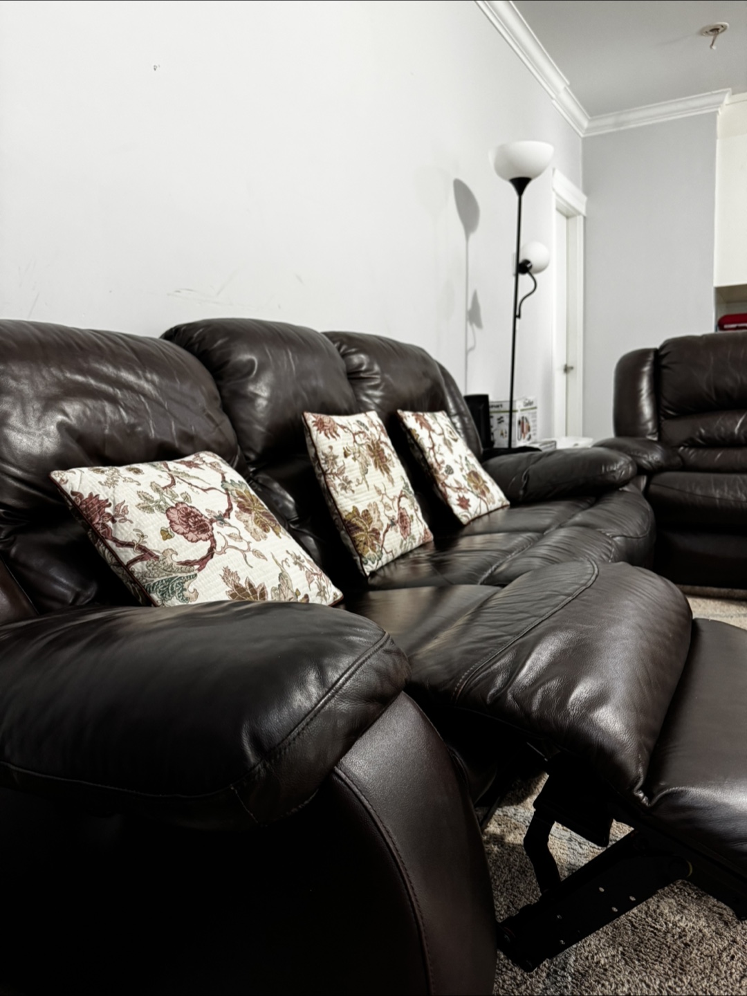 Brown Leather Recliner Sofa Set - photo 2