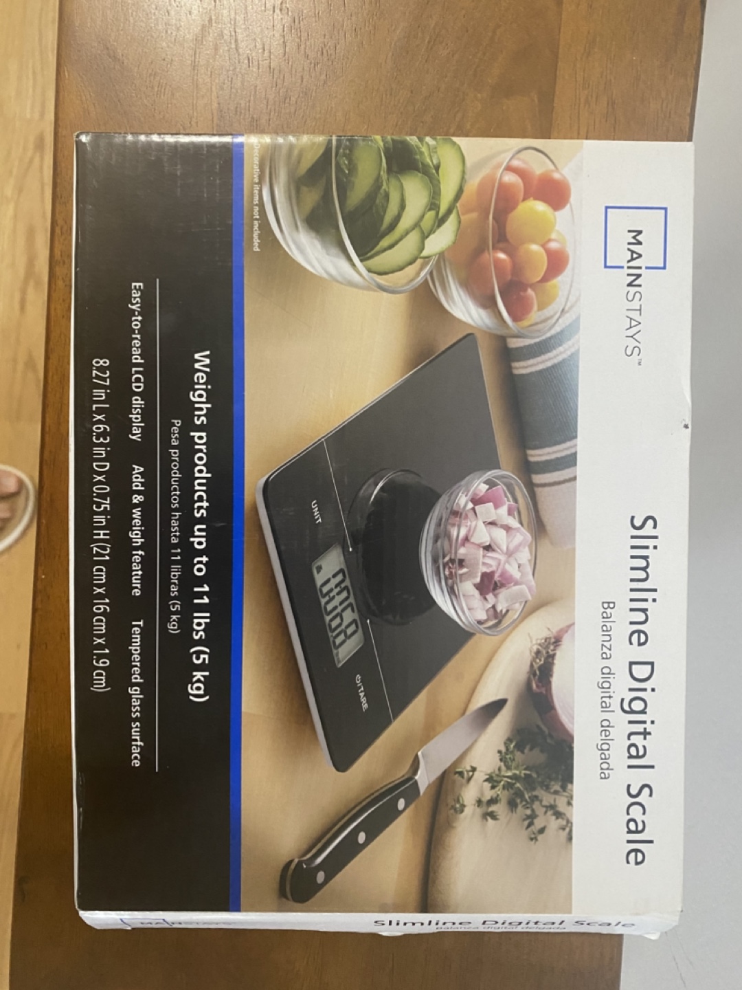 Mainstays Slimline Digital Kitchen Scale - New in Box