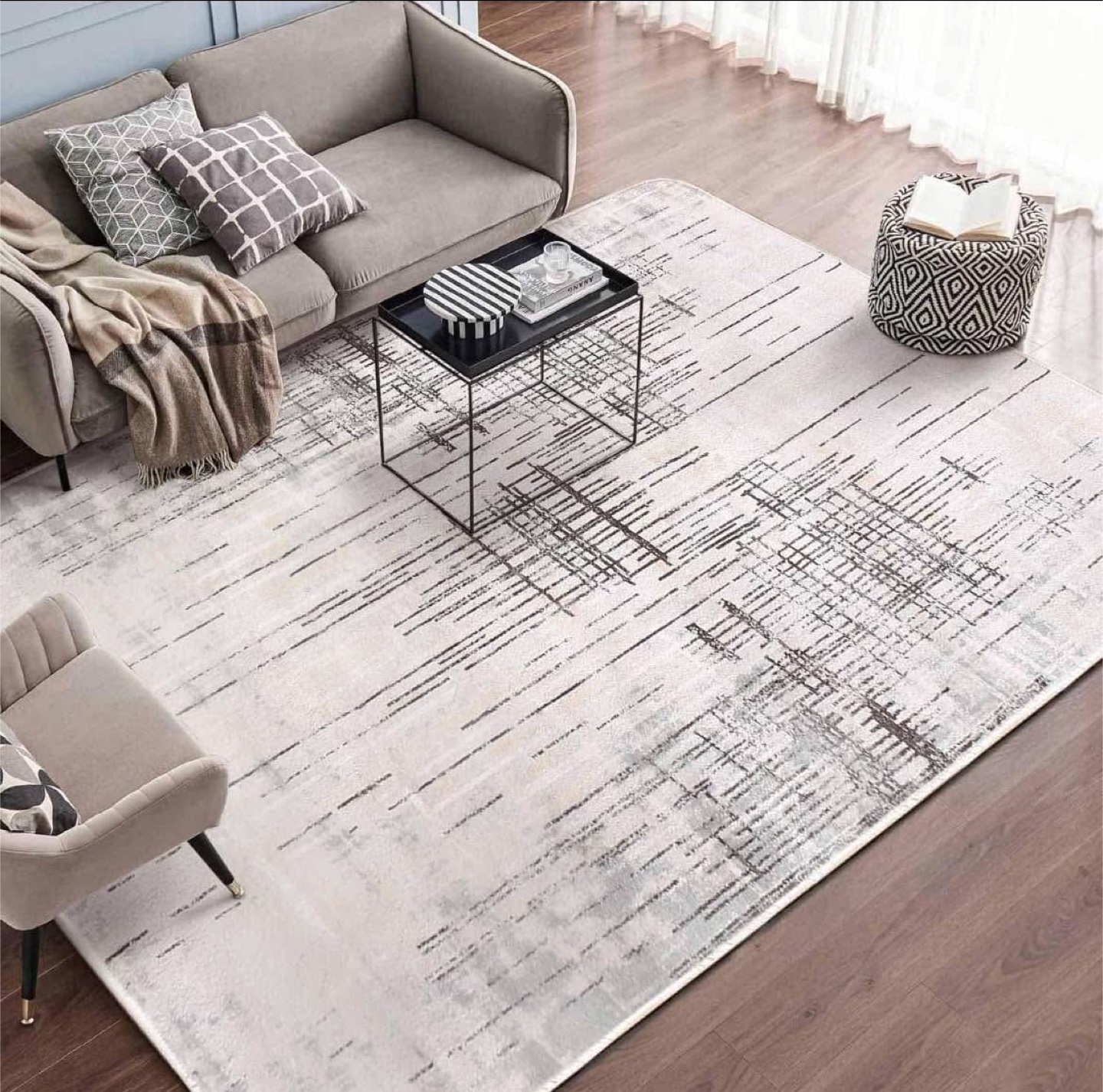 Calore Abstract Grey Area Rug