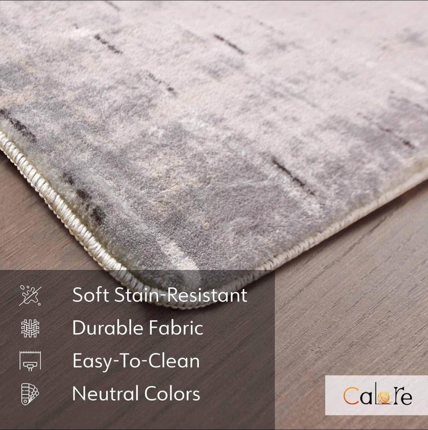 Calore Abstract Grey Area Rug - photo 2