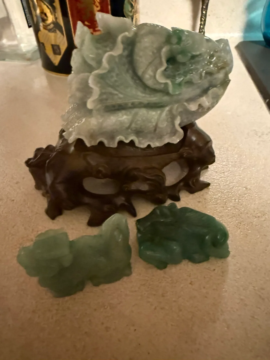 Assorted Collection of Teacups, Mugs, and Jade Carvings image indicator(6)