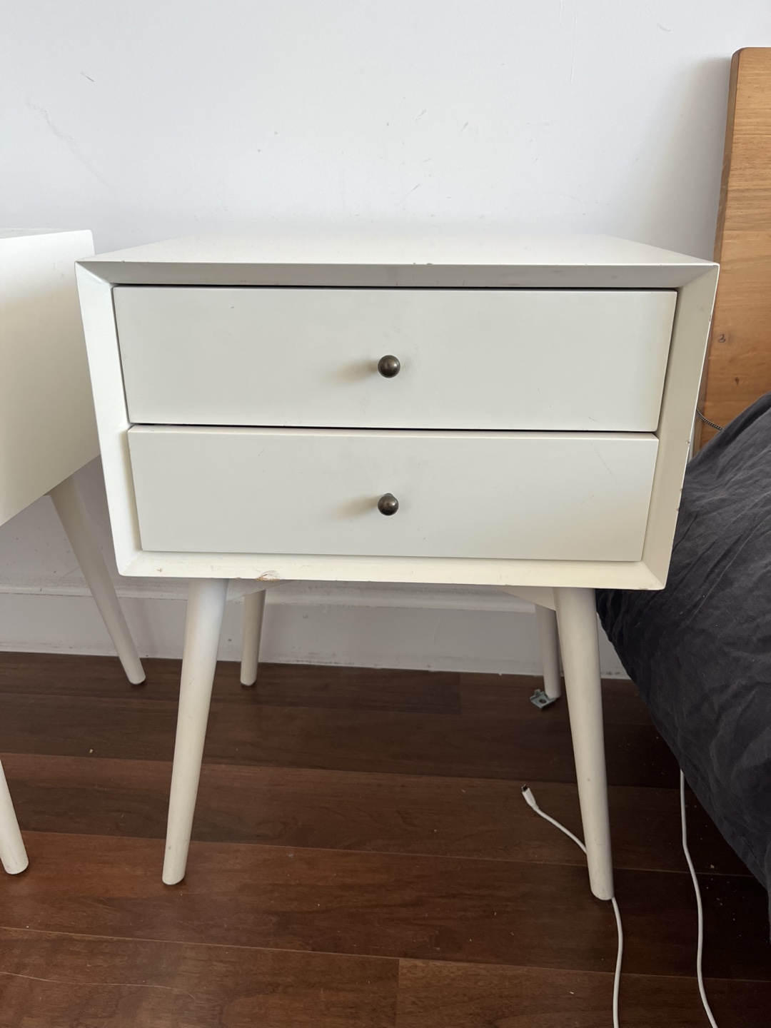 Pair of White west elm Mid-Century Modern Nightstands - photo 3