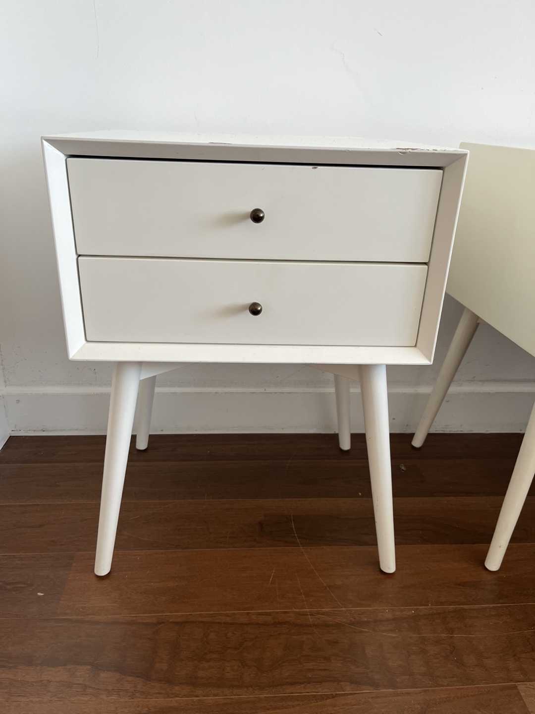 Pair of White west elm Mid-Century Modern Nightstands - photo 2