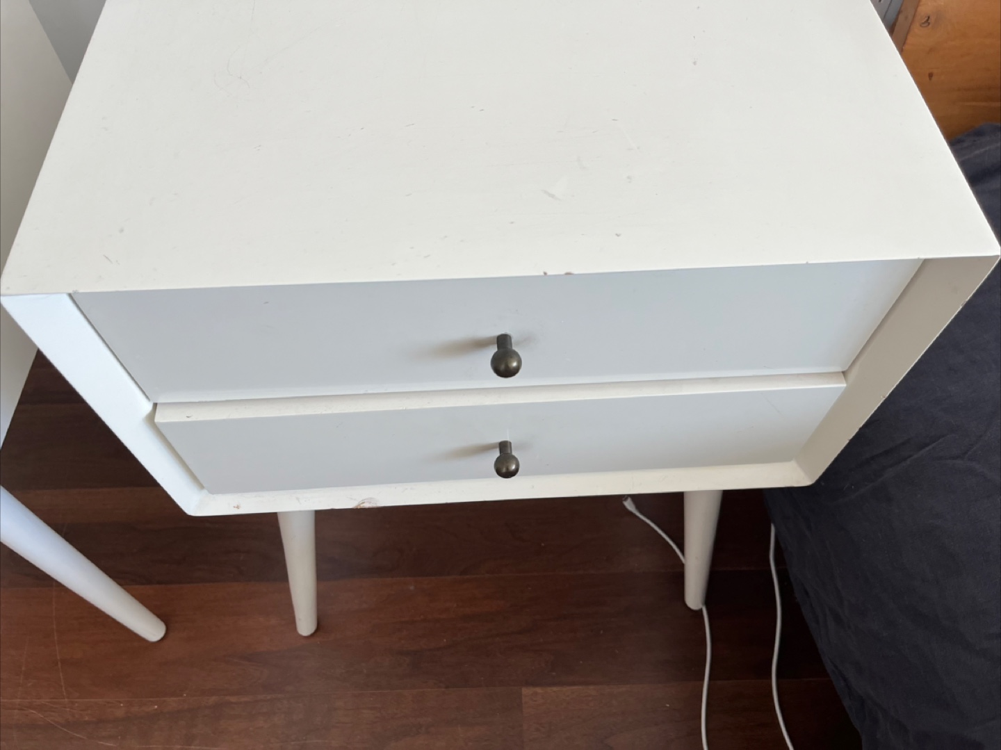 Pair of White west elm Mid-Century Modern Nightstands - photo 4