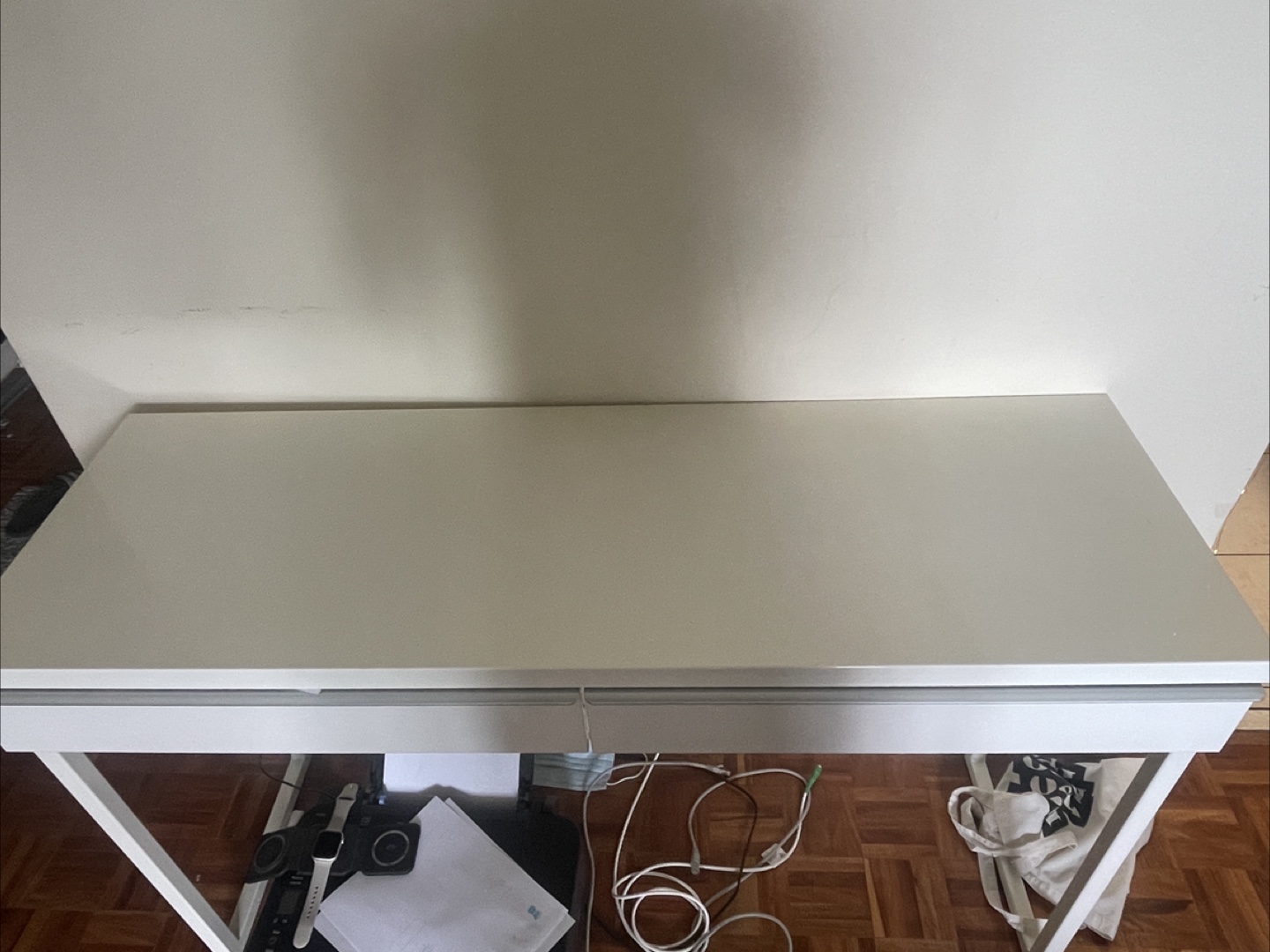 47 inches White Desk with Two Drawers - photo 4