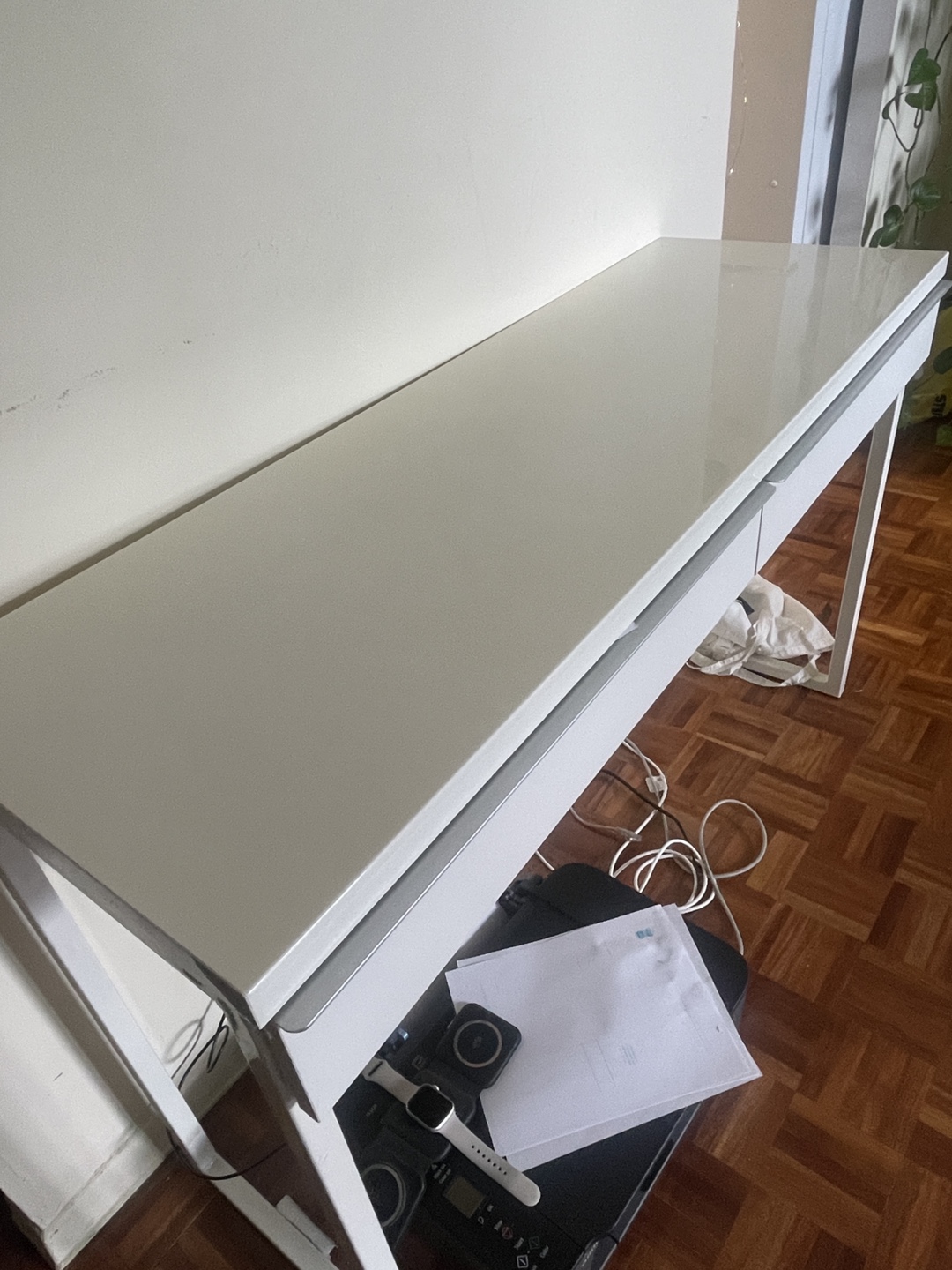 47 inches White Desk with Two Drawers - photo 3
