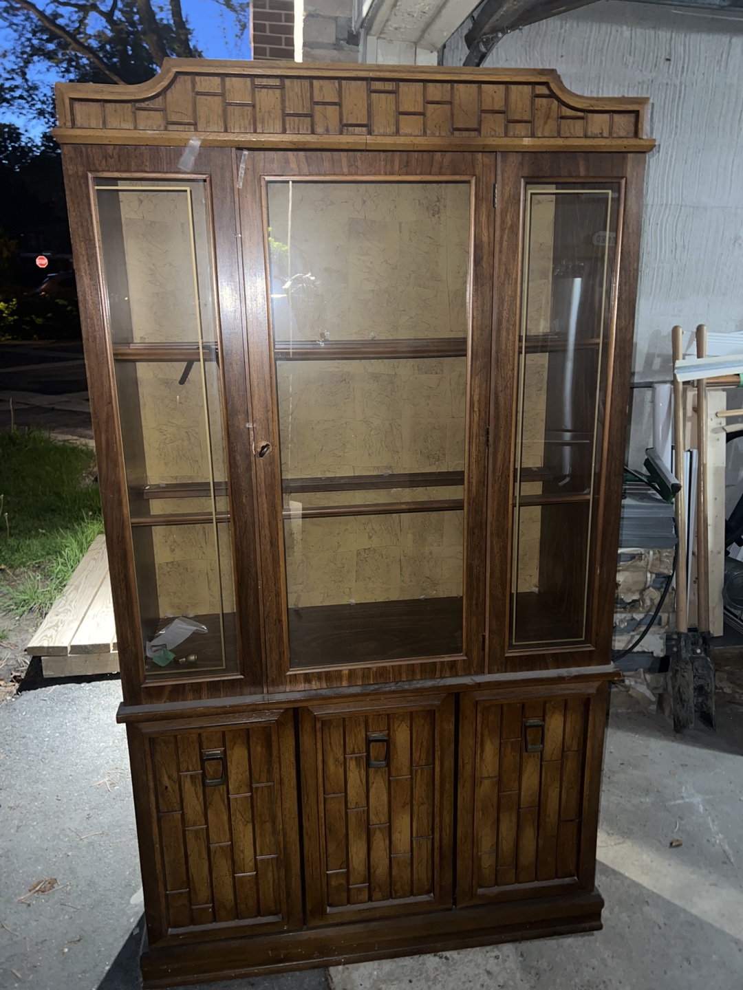 Vintage Wood Hutch/China Cabinet