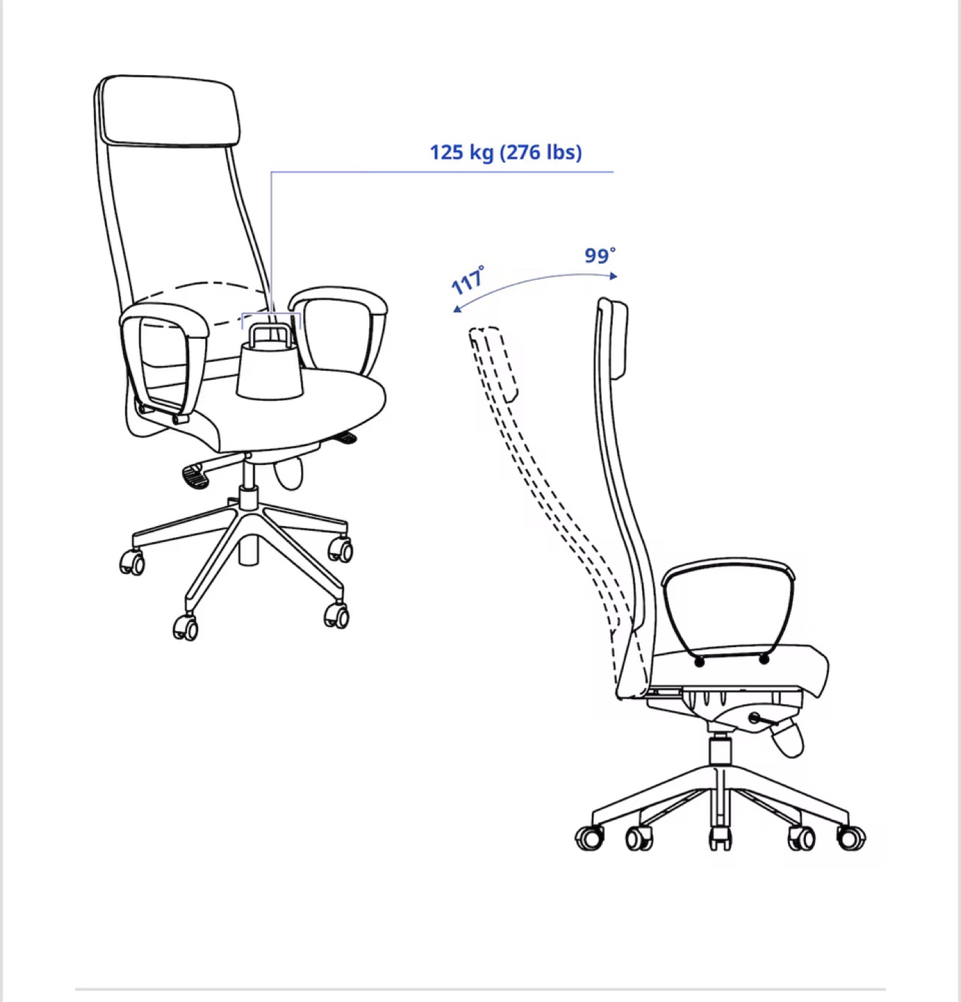 IKEA Markus Office Chair - Black Leather - photo 4