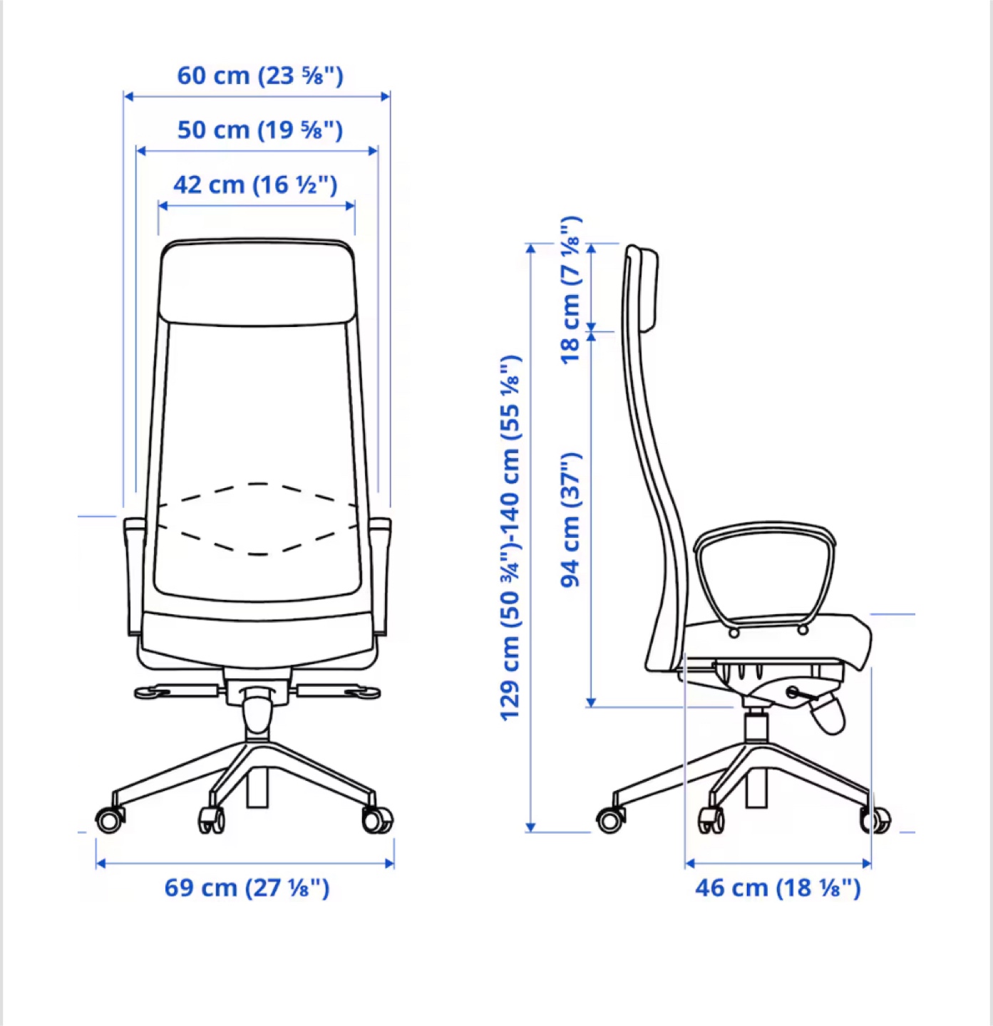 IKEA Markus Office Chair - Black Leather - photo 5