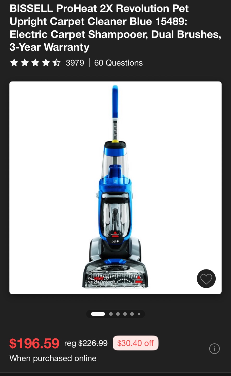 BISSELL Carpet Upholstery Deep Cleaner