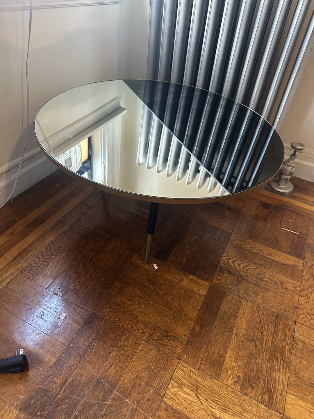 Mid-Century Modern Round Mirrored Accent Table