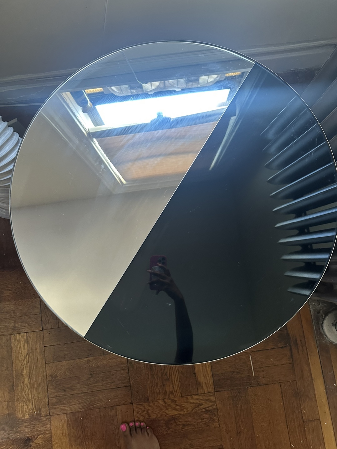 Mid-Century Modern Round Mirrored Accent Table - photo 5
