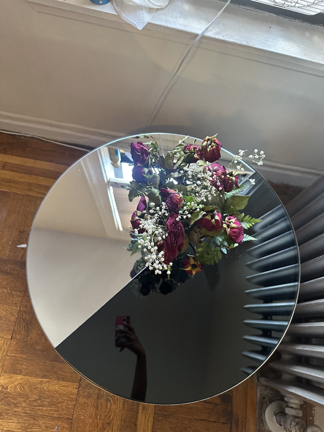 Mid-Century Modern Round Mirrored Accent Table - photo 4