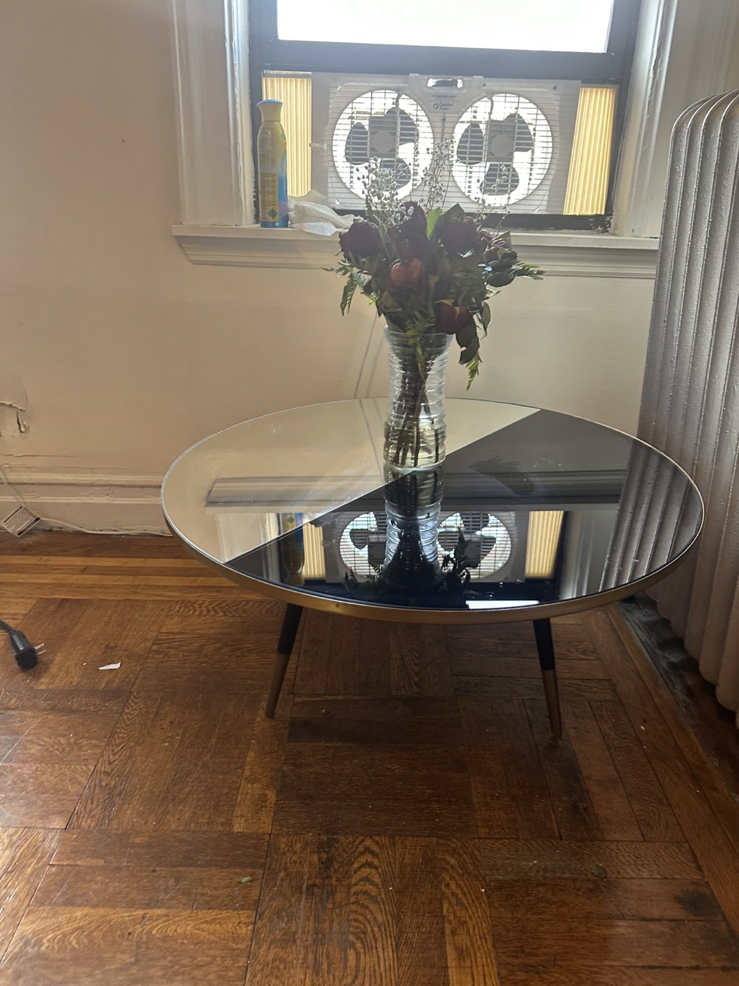 Mid-Century Modern Round Mirrored Accent Table - photo 2