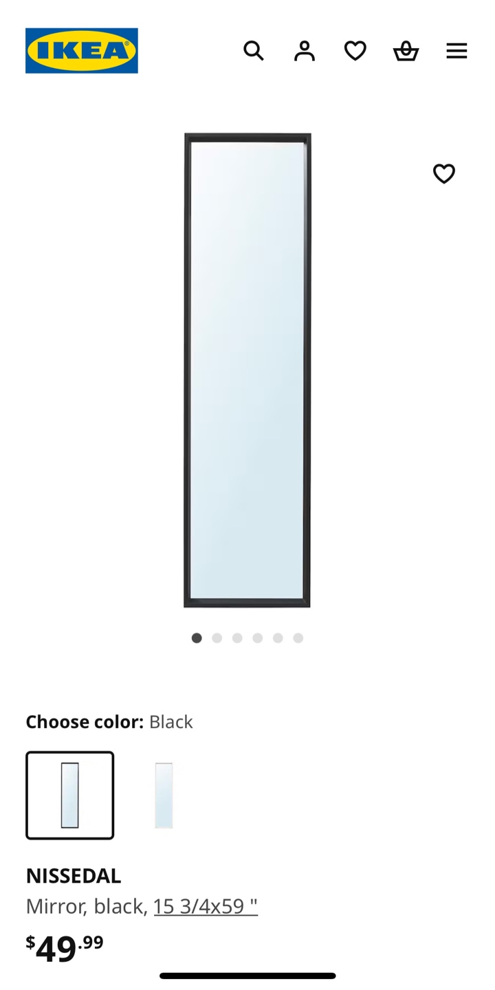 IKEA NISSEDAL Mirror - Black