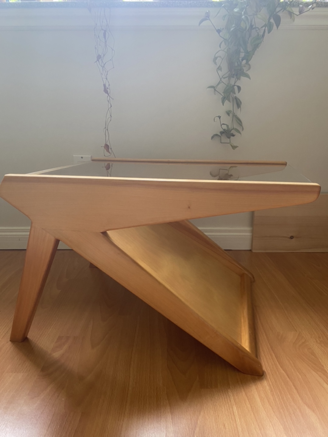Mid-Century Modern Table with Glass Top